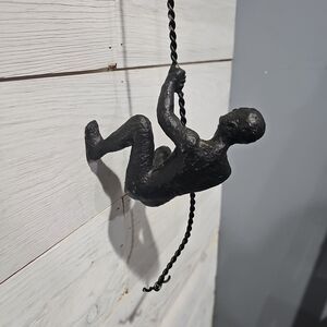 Global Views Climbing Man Wall Sculpture Bronze Finished Cast Iron Figurine 42"